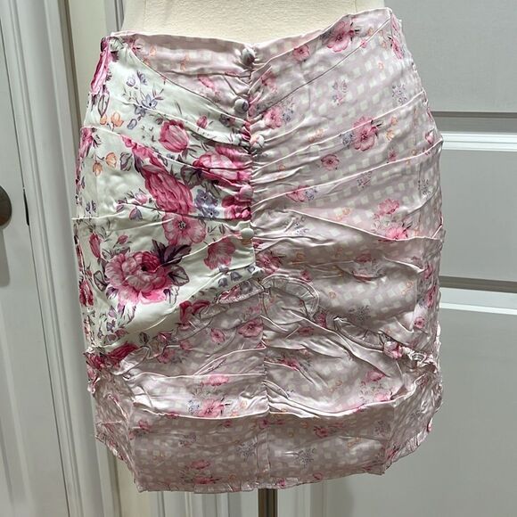 New! For Love and Lemons Taylor Floral Pink set Size Medium Top & Skirt - Picture 5 of 14